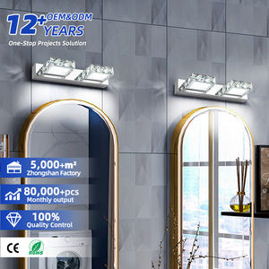 Applique Murale en Acier Inoxydable et Cristal K9, Chrome Doré, Style Moderne, pour Décoration Murale Intérieure, Maison, Salle de Bain, Applique Murale de Luxe en Cristal - Product Image 1