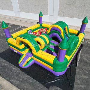 Château gonflable multicolore GMY Inflatables pour enfants et adultes avec toboggan et zone de jeux souple pour tout-petits - Product Image 2