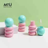 Couvercle de gourde multicolore unique en ABS personnalisé brillant à lèvres tube vide capacité de 3ml bouchon à vis pour glaçure à lèvres cosmétique matière plastique OEM