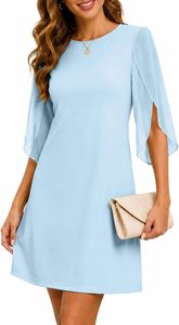 Robe midi anti-plis taille empire pour <span class=keywords><strong>femme</strong></span>, idéale pour les cocktails, les mariages, les vacances et le bureau - Product Image 2