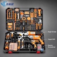 Kit d'outils multifonctionnel complet pour électricien professionnel, outils de quincaillerie domestique, kit de réparation et d'entretien, boîte à outils de rangement