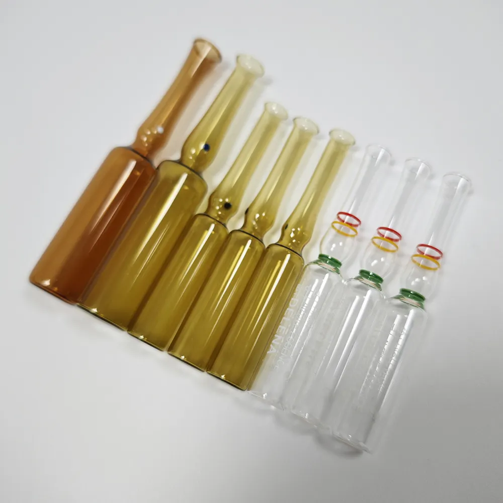 1ml 2ml 5ml 10ml Glass Ampoule Bottle with Curved Neck and Easy-to-Break Ampoule