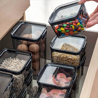 Bocaux de cuisine empilables en PET transparent de haute qualité pour l'organisation du garde-manger – Solution de rangement modulaire