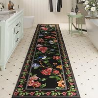 Kitchen Cushioned Rubber Non Slip Runner Mat Long Washable Rug PVC-coated Fabric Backing Modern Abstract Pattern Pet Friendly