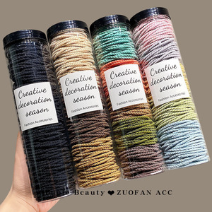 100 pièces d'attaches filetées de base antidérapantes sans couture pour queue de cheval bandes élastiques pour cheveux non dommageables - Product Image 2