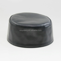 Topi Kufi Kulit Hitam Grosir Pabrik, Topi Muslim Pria Kulit untuk Sholat, Peci Turki, Topi India, Topi Kufi