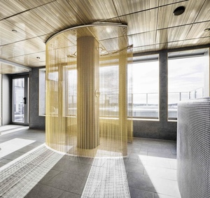 ม่านอลูมิเนียมโลหะสำหรับตกแต่งสไตล์อาร์ตเดคโคฉากกั้นห้อง<span class=keywords><strong>แมลง</strong></span>ที่กั้นแบบมีโซ่ชุบอโนไดซ์สำหรับบ้านหรือสำนักงาน - Product Image 1