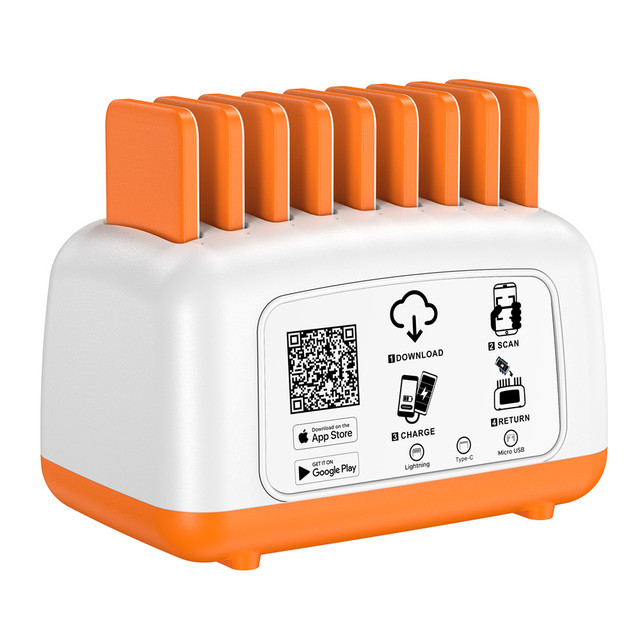 Public Sharing Mobile Phone Charging Station with Locker / QR Code Payment System Advertising Charging Station