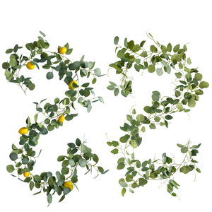 Décorations de noël guirlande de feuilles de cyprès artificielles décoration de la maison guirlande de noël arbre de noël décoration en rotin - Product Image 1