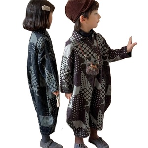Autunno bambino Vintage stile foresta <span class=keywords><strong>tuta</strong></span> ragazzo & ragazza pantaloni Cropped con camicia stampata tessuto di cotone estivo - Product Image 1