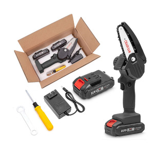 Sierra de cadena <span class=keywords><strong>el</strong></span>éctrica inalámbrica, herramienta recargable de 4 pulgadas, 21V, alimentada por batería para cortar madera, ramas de árbol - Product Image 6