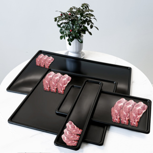Plateaux <span class=keywords><strong>de</strong></span> présentation <span class=keywords><strong>de</strong></span> viande en plastique noir <span class=keywords><strong>de</strong></span> haute qualité pour boucherie comptoir <span class=keywords><strong>de</strong></span> charcuterie présentoir <span class=keywords><strong>de</strong></span> viande fraîche et <span class=keywords><strong>de</strong></span> <span class=keywords><strong>fruits</strong></span> <span class=keywords><strong>de</strong></span> <span class=keywords><strong>mer</strong></span> - Product Image 1