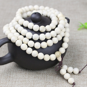 Camphor Wood Prayer Bead <b>Bracelet</b> 108 Beads Black And White Unisex Religious Ceremony Jewelry Fine Beaded <b>Bracelets</b> - Product Image 4