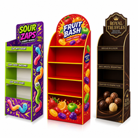 Maßgefertigte POP-Produkt-Verkaufsständer aus Recycling-Karton, Tragbare POP-Up-Süßigkeiten-Verkaufsdisplays, POS-Karton-Bodenständer