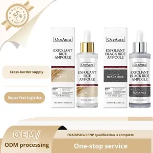 Sérum facial au riz OEM, sérum exfoliant liquide au riz, série de soins de la peau, adoucissement de la peau, nettoyage des peaux mortes, sérum facial hydratant 100 ml - Product Image 3