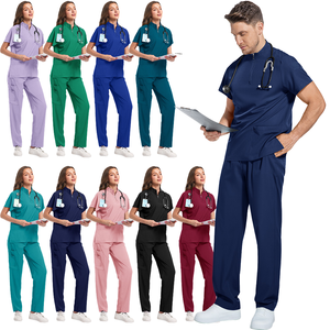 Tıbbi Üniformalar Scrub Setleri <span class=keywords><strong>Jersey</strong></span> Scrub Üniforma İş Kıyafetleri Unisex Doktor Hemşire Yazlık Nefes Alabilen Kırışmaz %95 Hastane - Product Image 1