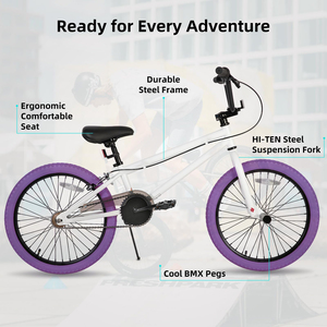 Bicicletas BMX 20 "24" Bicicletas para niños mayores Niñas y ciclistas de nivel principiante 2 clavijas Múltiples colores <span class=keywords><strong>Wheelie</strong></span> para Freestyle Street - Product Image 2