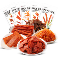 Vente en gros LAKEXIXI Série Traditionnelle Latiao Snacks croustillants aux céréales Bâtonnets de gluten soufflés Goût ail épicé Semi-moelleux 92g Halal