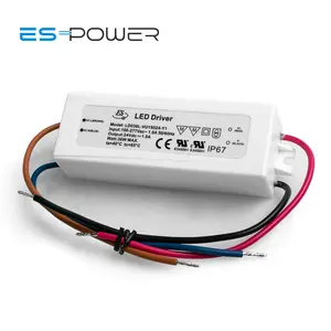 ES UL 36W 1.5A 24Vdc แหล่งจ่ายไฟแรงดันคงที่กันน้ำ IP67 LED ไดร์เวอร์