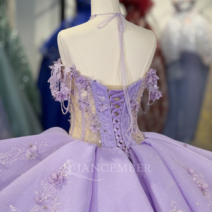 Jancember 20259 cautivador púrpura claro fuera del hombro adornado corpiño 15 niñas vestido de quinceañera - Product Image 6