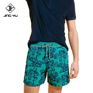 Tissu recyclé en polyester RPET imprimé floqué, extensible dans les quatre sens, certifié GRS, respectueux de l'environnement, short de sport pour homme recyclé - Product Image 3