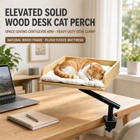 Nouveau lit pour chat en bois, style pince de table, produit pour animaux de compagnie, support de table pour chat, lit pour chat domestique
