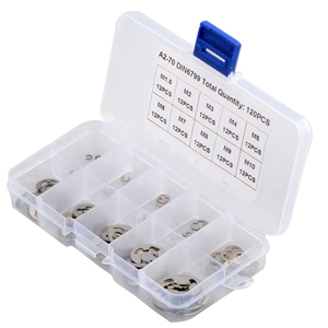 120ชิ้น M1.5 <span class=keywords><strong>M10</strong></span>พิเศษสแตนเลสแหวนเปิด304 <span class=keywords><strong>E</strong></span>-Shaped ชุดรวมตะขอ - Product Image 2