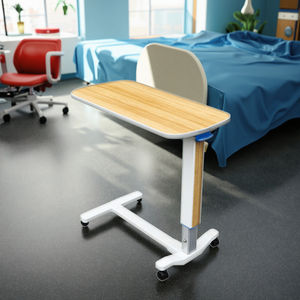 Table d'hôpital moderne, robuste et simple à poser sur le lit, réglable en hauteur, avec plateau en mélamine et structure en acier, confortable pour usage commercial en salle de soins Shiye - Product Image 5
