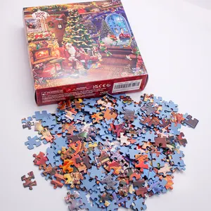 Günstiger Preis Recycelbare Pappe Puzzle Weihnachten Benutzer definierte Puzzles Stück Erwachsene