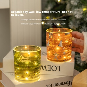 Vente chaude en gros personnalisé luxe intégré sensible à la lumière <span class=keywords><strong>LED</strong></span> Noël cadeaux romantiques décorations de vacances bougies parfumées - Product Image 4