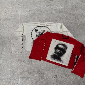 Camiseta de Alta Calidad para Hombre, Estilo Swag, Algodón Pima Personalizado de 300 GSM, Lavado Ácido Vintage con Pedrería, Cuello Redondo Personalizado - Product Image 2