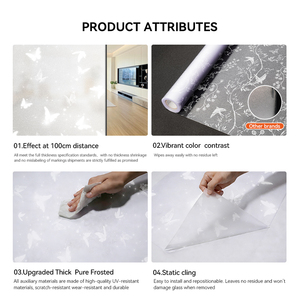 Pellicola Moderna per <span class=keywords><strong>Finestre</strong></span> in PET, Decorativa 3D Effetto Vetro Colorato, Copertura Statica Rimovibile Senza Adesivo per Casa - Product Image 4