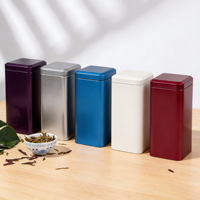 Boîte en métal carrée en fer blanc de qualité alimentaire, écologique et recyclable avec logo personnalisé pour le stockage de matcha, de café, de bonbons et de biscuits
