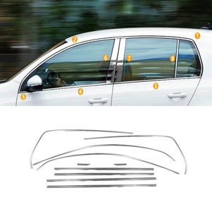 Bande décorative pour fenêtre de voiture, cadre de porte extérieur en acier inoxydable pour Volkswagen Golf 6 2008-2013, Kit carrosserie, accessoires de voiture - Product Image 1