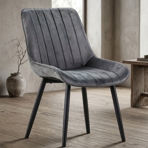 <span class=keywords><strong>Sedie</strong></span> <span class=keywords><strong>da</strong></span> <span class=keywords><strong>Pranzo</strong></span> Moderne di Lusso in Stile Nordico, Rivestite in Velluto con Struttura in Metallo per Cucina, Caffè, Hotel e Ristoranti - Product Image 2