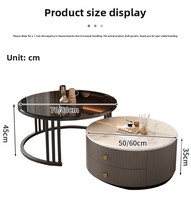 Mesa de Centro Moderna y Elegante con Diseño de Esquinas Redondeadas, Espacio de Almacenamiento Oculto Integrado, Duradera, Muebles para el Hogar, Sala de Estar