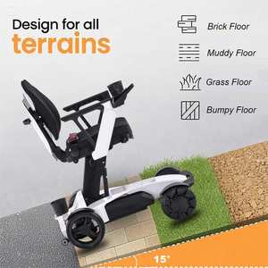 Silla de Ruedas Eléctrica Plegable de Aluminio Portátil y Ligera para Discapacitados con Batería de Litio y Control Bluetooth Todoterreno - Product Image 2