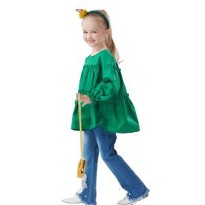Ropa coreana a la moda para niñas, camisa de manga larga con volantes de princesa, pantalones de campana, pantalones vaqueros, conjuntos de ropa de 2 piezas para niñas - Product Image 4