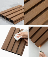 Revêtement extérieur imperméable et résistant au soleil, panneau mural composite WPC co-extrudé, faible MOQ pour l'extérieur