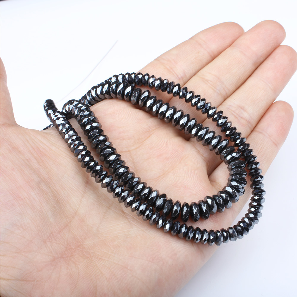 Rondelle Faceted Hematite