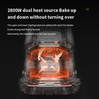 Friteuse à air de grande capacité 15L pour usage domestique, avec deux tubes chauffants supérieurs et inférieurs, deux paniers de friture, four électrique multifonctionnel intelligent