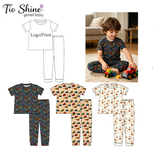Pantaloni del <span class=keywords><strong>Pigiama</strong></span> HIPPO KIDS per Bambini, Stampa Zucche di Halloween, Traspiranti in Poliestere, Manica Corta Unisex per Ragazzi e Ragazze - Product Image 1