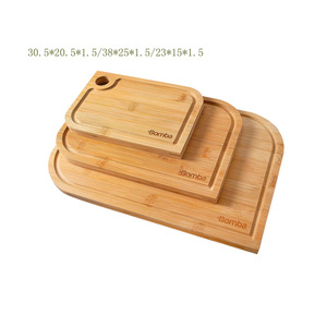 Bamboo Cutting Board <b>Set</b> 43x33x4cm With Juice Grooves For Kitchen Use - Product Image 2