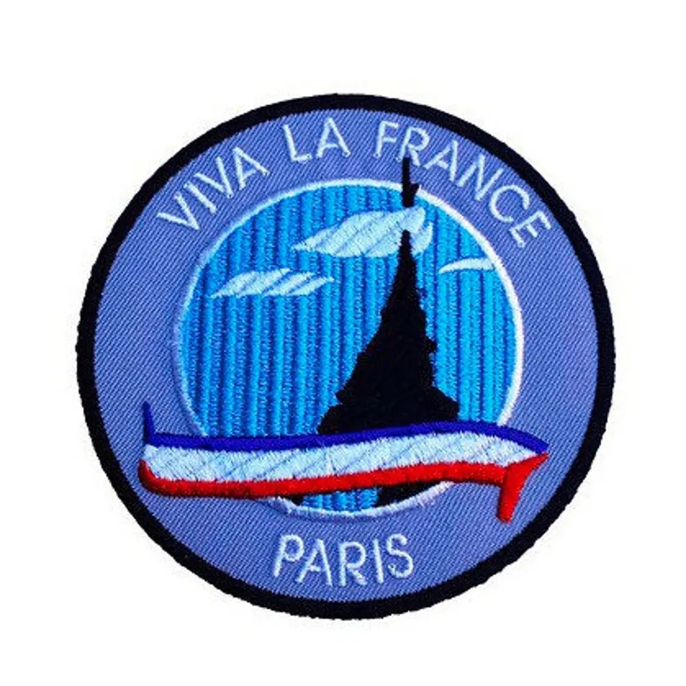 Viva La France Patch Besticktes Eisen Nähen auf Abzeichen Paris Travel Applique Trek Europe Souvenir La Dame De Fer Eiffel Patches