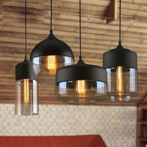 Lustre en verre de bar créatif de personnalité de salon de <span class=keywords><strong>restaurant</strong></span> de bar d'éclairage de loft simple moderne - Product Image 2