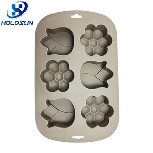 Molde Flexible de silicona para velas de flores de tulipán de 6 cavidades, grado alimenticio, fácil liberación para herramientas de pastel de gelatina - Product Image 2