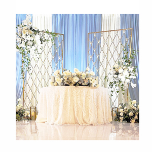 Grand support en métal doré pouvant contenir des bougies, décoration en fer, cadre décoratif, grille murale pour champagne, pour la décoration de mariage, fond de scène, décoration de scène - Product Image 4