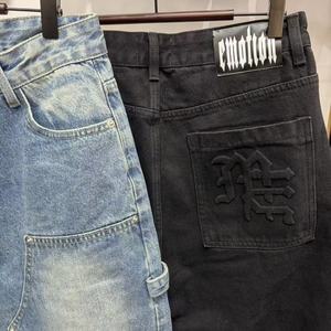 Men's <b>Shorts</b> Top Quality Heavyweight Luxury Jeans Mixed Emotions High Street Denim Embossed Logo Casual Denim Loose Jeans <b>Shorts</b> - Product Image 6