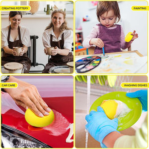 Encerado de coche, zapatos de pintura para niños, esponja de limpieza redonda amarilla, colores personalizados, arte artesanal, esponja para platos de cocina limpios - Product Image 6