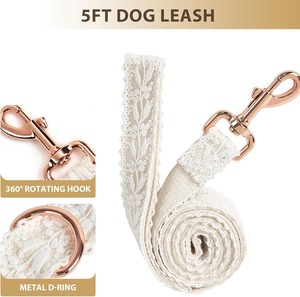 Conjunto de <span class=keywords><strong>Collar</strong></span> y Correa para Mascotas de Alta Gama, con Encaje Suave, Flores, Cierre Metálico, Ajustable, para Perros y Gatos, con Correa a Juego - Product Image 5